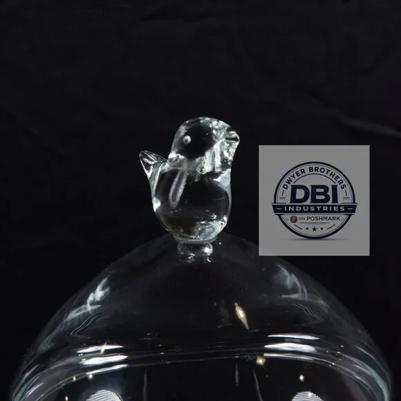 Vintage Crystal Egg Candy Dish Bird Lid Easter Trinket Box w/ Box - Picture 2 of 3